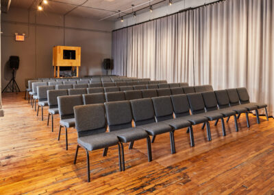 01 Casa Kino Event Space with Projector and Chairs