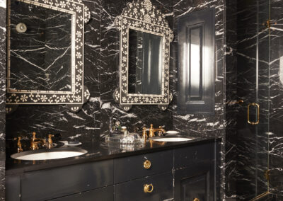 Casa Maxima 23 Primary Bathroom with Black Marble Double Vanity