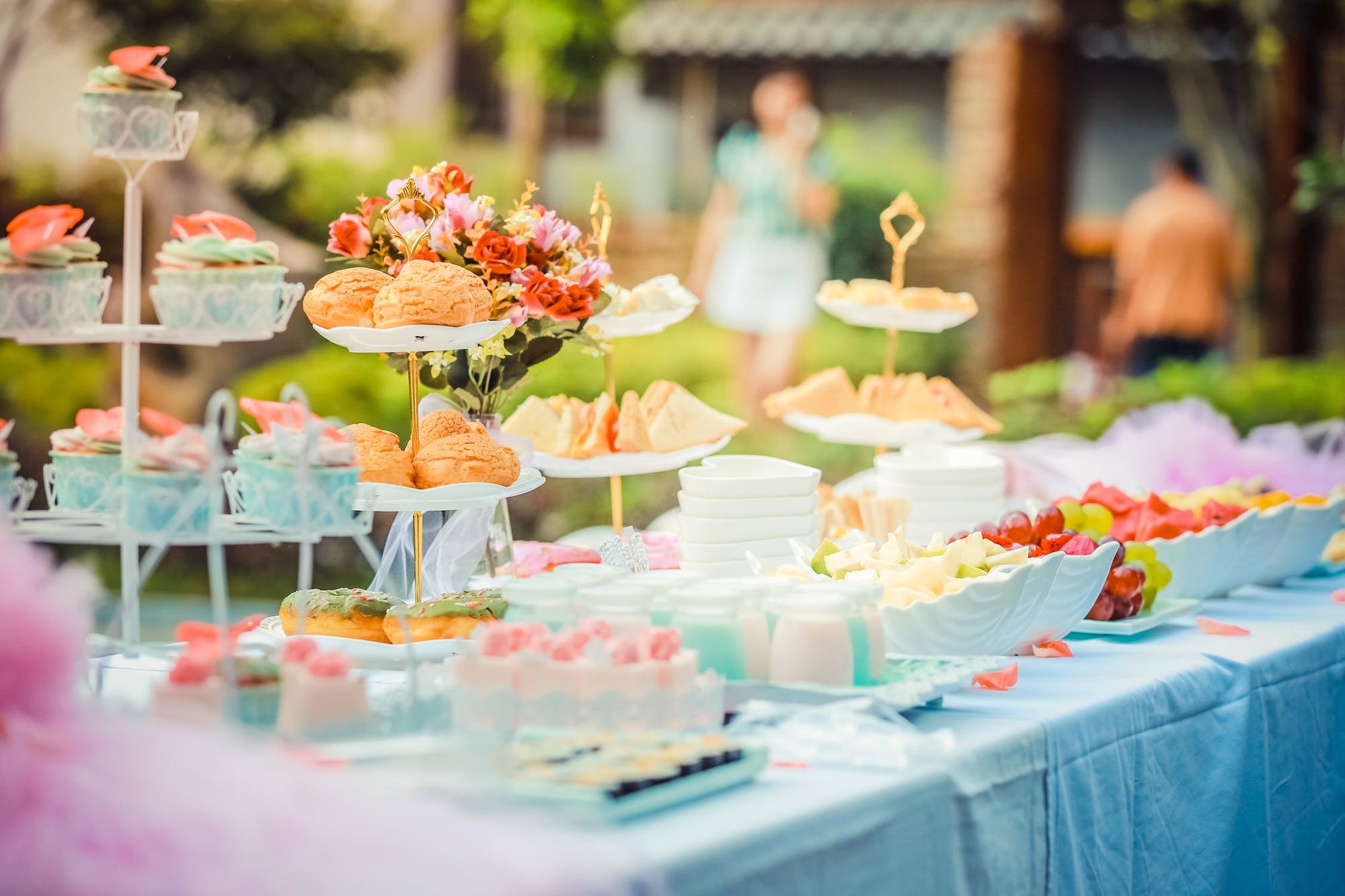 baby shower buffet at outdoor rooftop event space