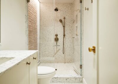 cocoon casa strand guest bathroom marble shower