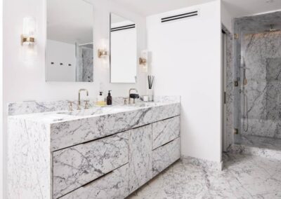 cocoon casa strand master marble bathroom sink and shower